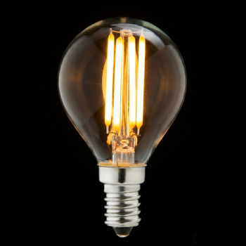 Ampoule LED Filament Claire Sphérique - E14 / 4W / 470lm / 2700K / E (x2pcs)