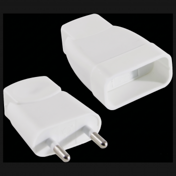 Kit fiches électriques - 1xMâle / 6A(2P) - 1xFemelle / 6A(2P)