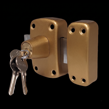 Verrou Double Cylindre 100% laiton 40mm - à souder (3 Clés plates crantées)