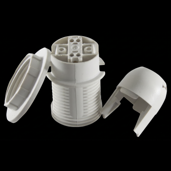 Douille Blanche E14 + bague mi-filetée bornes automatiques