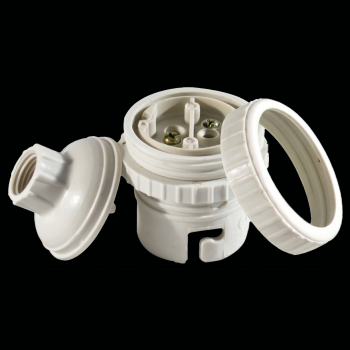 Douille blanche B22 + double bagues bornes à vis