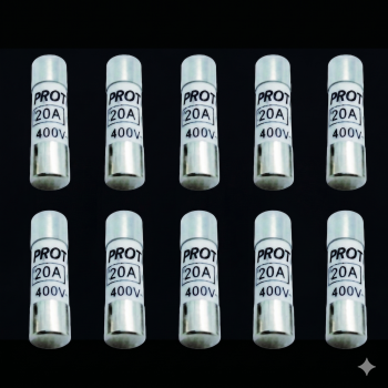 Lot 10 fusibles 20A sans voyant - 8,5X31,5mm - boite