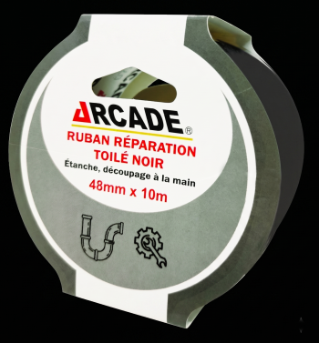 Adhésif Toilé Noir 10mx48mm
