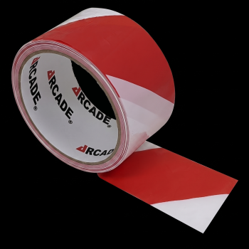 Ruban Signalisation Rouge&Blanc 50mx50mm (non adhésif)
