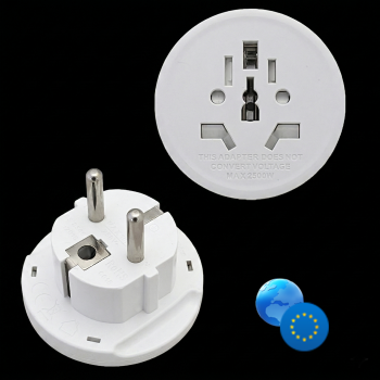 Adaptateur de voyage Monde vers Europe avec terre
