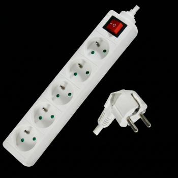 Bloc Multiprise avec interrupteur 5x16A(2P+T) - Câble 1m 3G1.0mm²