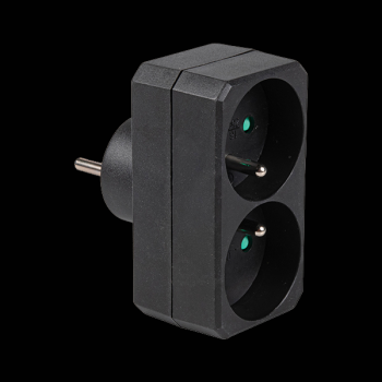 Biplite noire 2x16A(2P+T)
