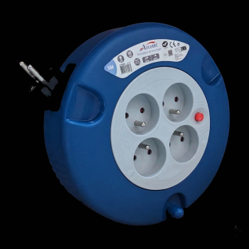 Enrouleur électrique bricolage 5m / 3G1,5mm² / IP20 - 4x16A(2P+T)
