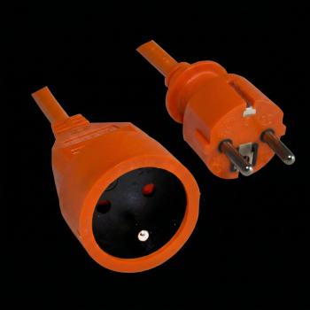 Rallonge électrique orange 16A(2P+T) 25m / IP20 / 3G1.5mm²