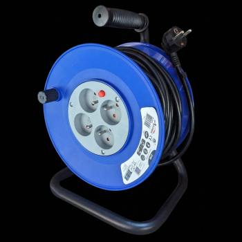 Enrouleur électrique bricolage 25m / 3G1,5mm² / IP20 - 4x16A(2P+T)