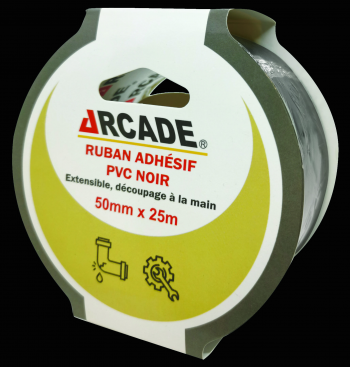 Adhésif PVC Noir 25mx50mm