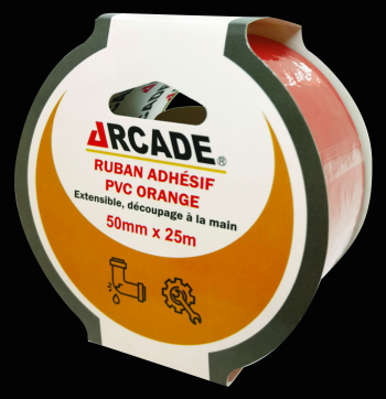Adhésif PVC Orange 25mx50mm