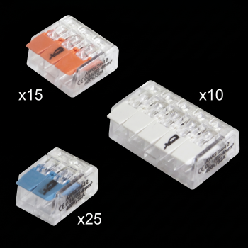 Assortiment x50 bornes à levier 0.14 à 4mm² (2, 3 et 5 pôles)